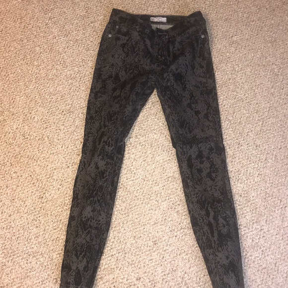 black patterned jeans
